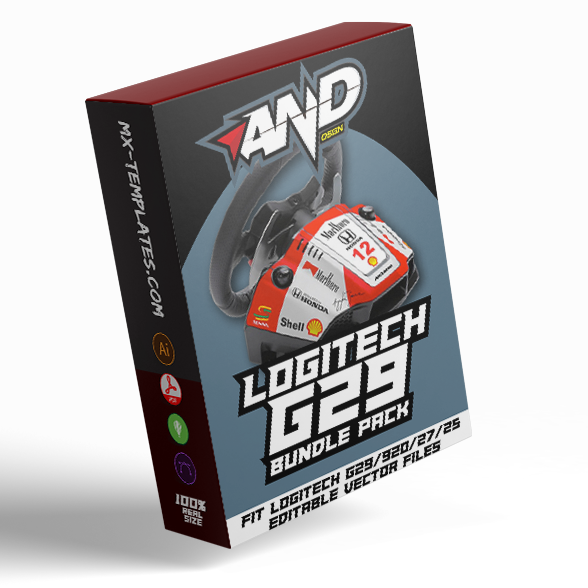 Logitech G29/G920/G27/G25 Editable vector files, ready for printing skin (Bundle Pack) - AndDesign Motocross Templates