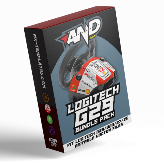 Logitech G29/G920/G27/G25 Editable vector files, ready for printing skin (Bundle Pack) - AndDesign Motocross Templates