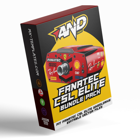 Fanatec CSL Elite Wheeldrive Editable vector files, ready for printing skin (Bundle Pack) - AndDesign Motocross Templates