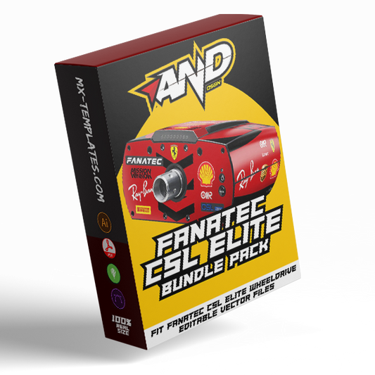 Fanatec CSL Elite Wheeldrive Editable vector files, ready for printing skin (Bundle Pack) - AndDesign Motocross Templates