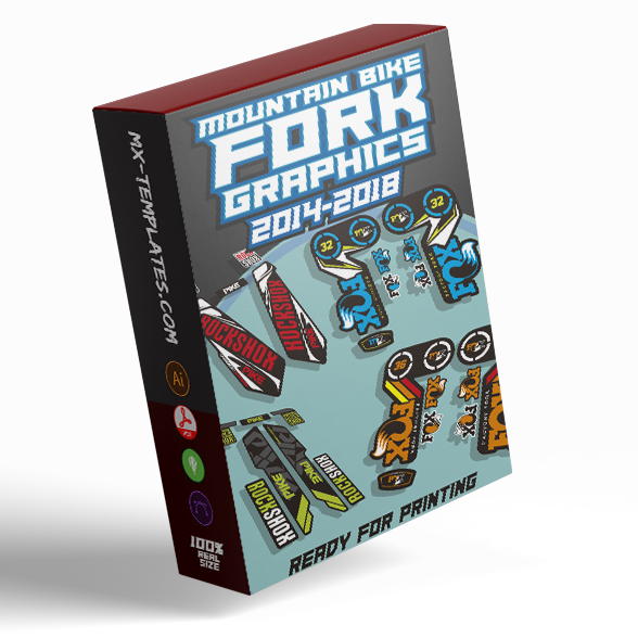 Mountain Bike Forks Graphics (2014-2018 bundle Pack) - AndDesign Motocross Templates