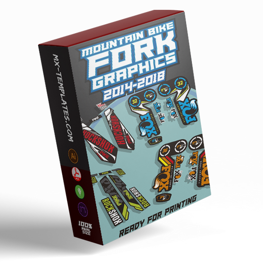 Mountain Bike Forks Graphics (2014-2018 bundle Pack) - AndDesign Motocross Templates