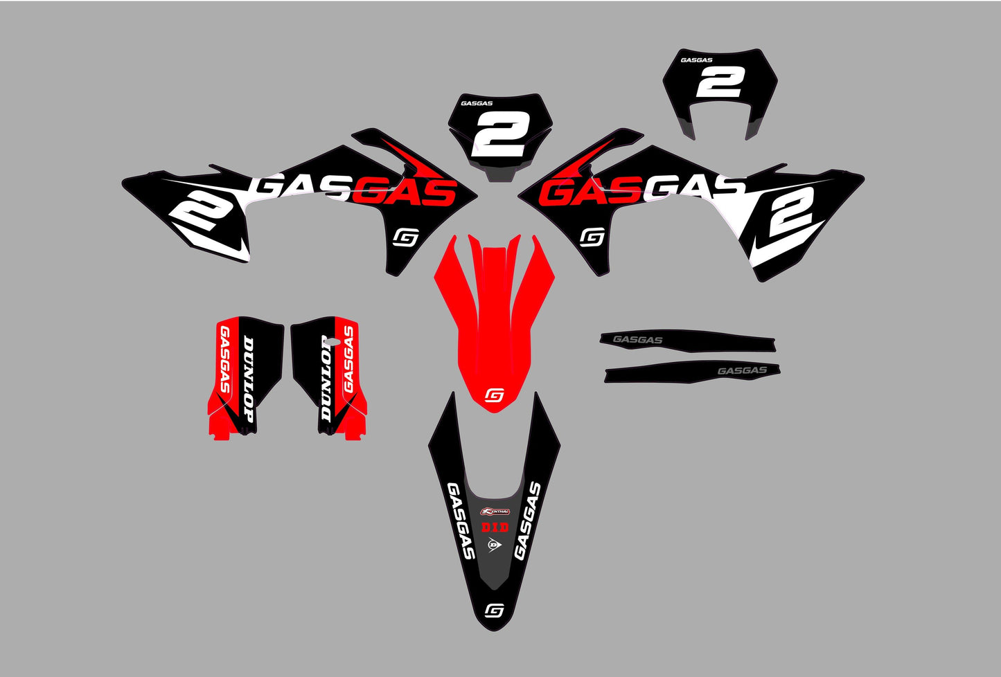 GasGas - EC-MC All models - 2024-2025 (kit 02) - AndDesign Motocross Templates