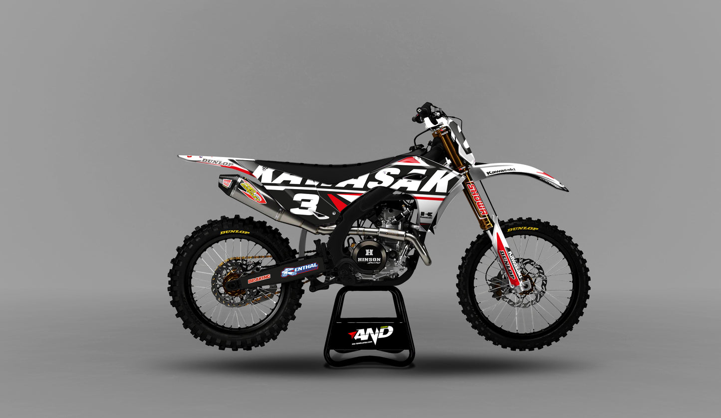 KAWASAKI KX 250 - 450 (2025) PSD Mockup Fully Customizable - AndDesign Motocross Templates