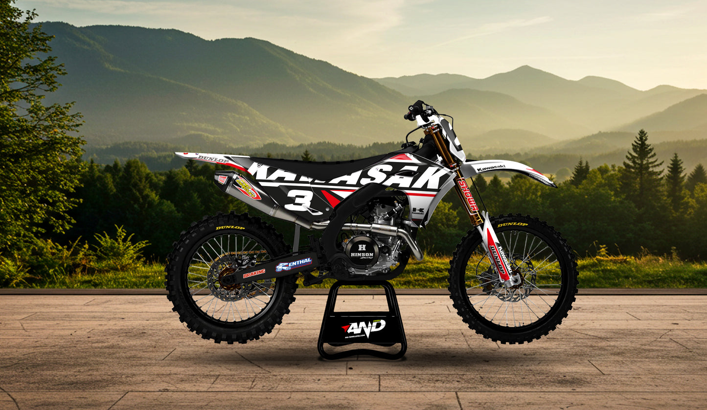 KAWASAKI KX 250 - 450 (2025) PSD Mockup Fully Customizable - AndDesign Motocross Templates