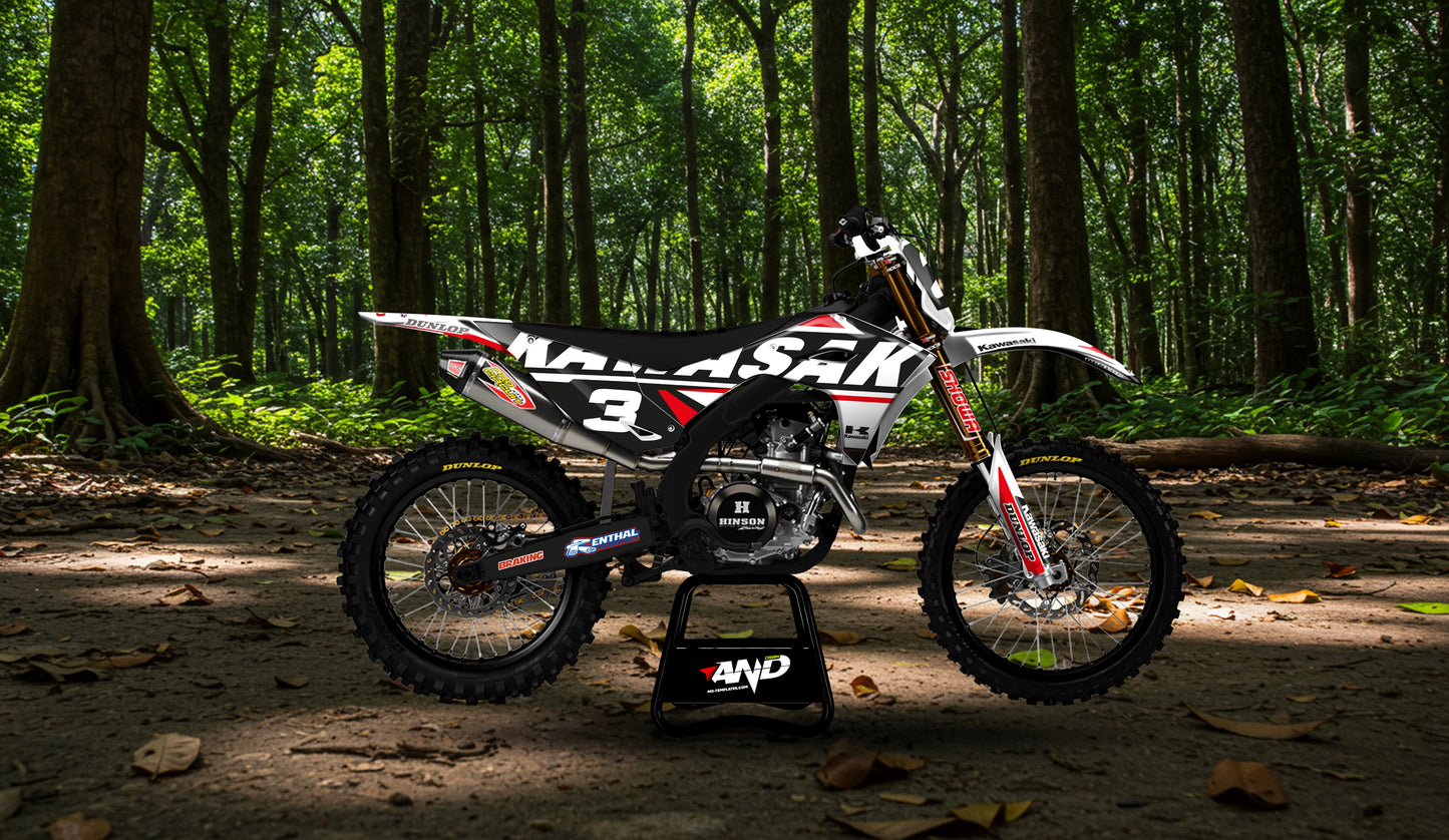KAWASAKI KX 250 - 450 (2025) PSD Mockup Fully Customizable - AndDesign Motocross Templates