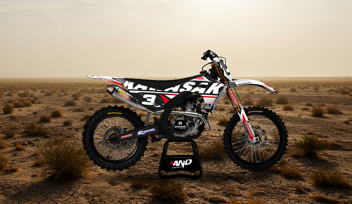 KAWASAKI KX 250 - 450 (2025) PSD Mockup Fully Customizable - AndDesign Motocross Templates