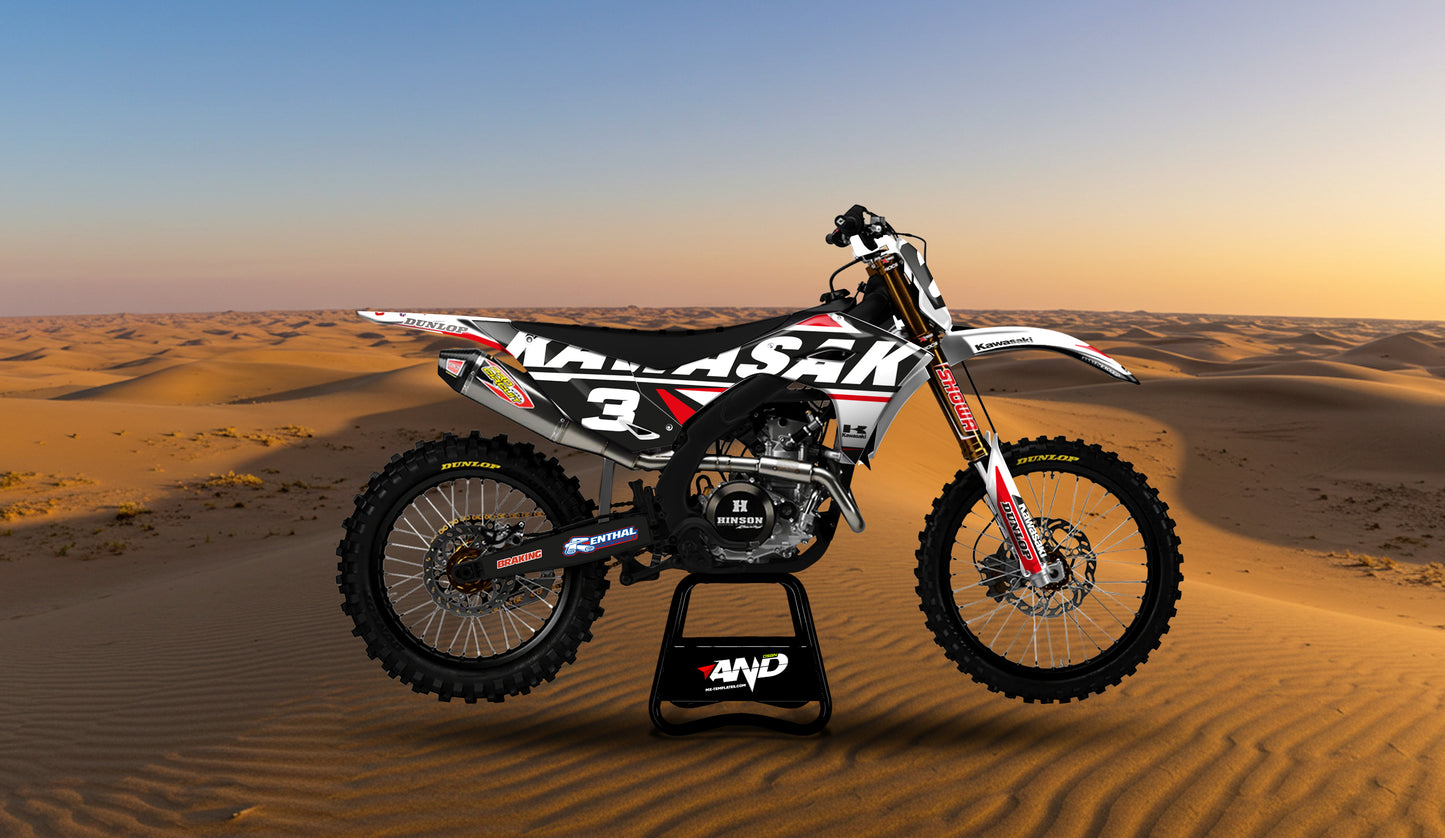 KAWASAKI KX 250 - 450 (2025) PSD Mockup Fully Customizable - AndDesign Motocross Templates