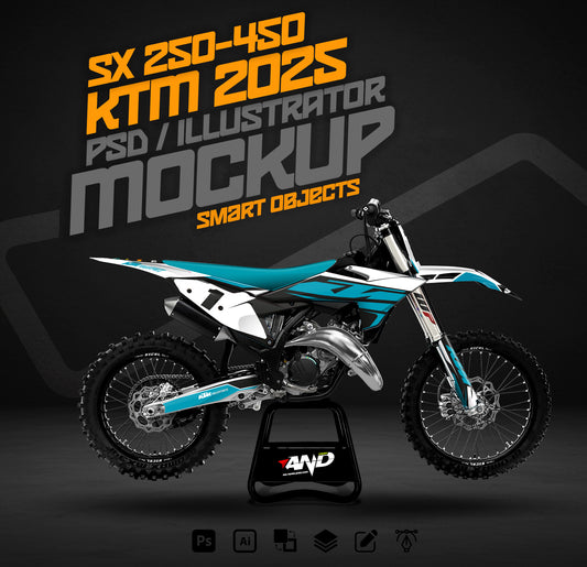 KTM SX 250 - 450 (2025) PSD Mockup Fully Customizable - AndDesign Motocross Templates
