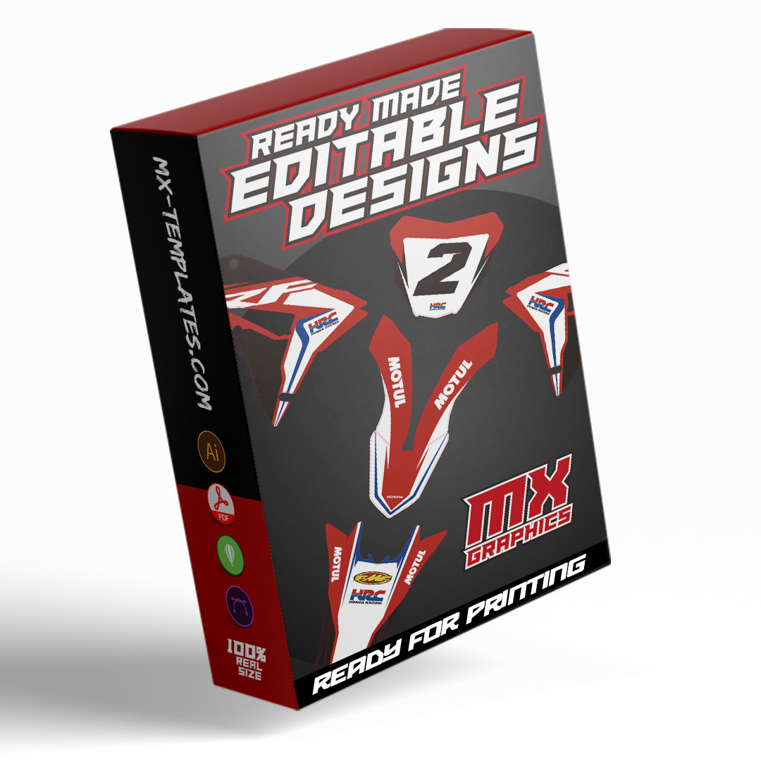 Ready Made Editable designs (Full Bundle pack ) 150 files MX and Enduro / ready for printing - AndDesign Motocross Templates