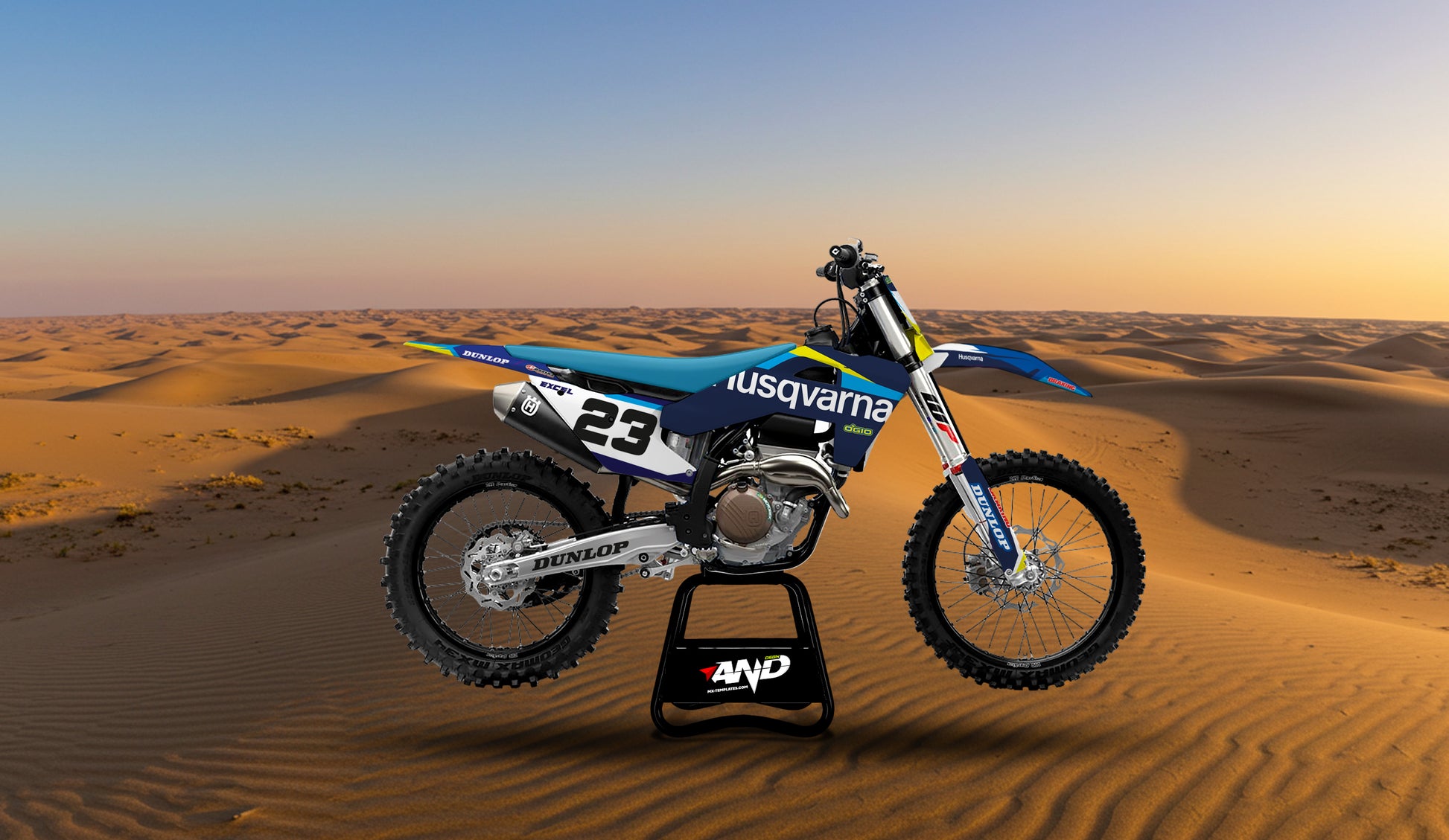 HUSQVARNA TC/FC 250 - 450 (2025) PSD Mockup Fully Customizable - AndDesign Motocross Templates